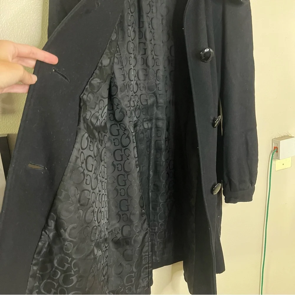 Guess Classic Black Pea Coat - Picture 9 of 14